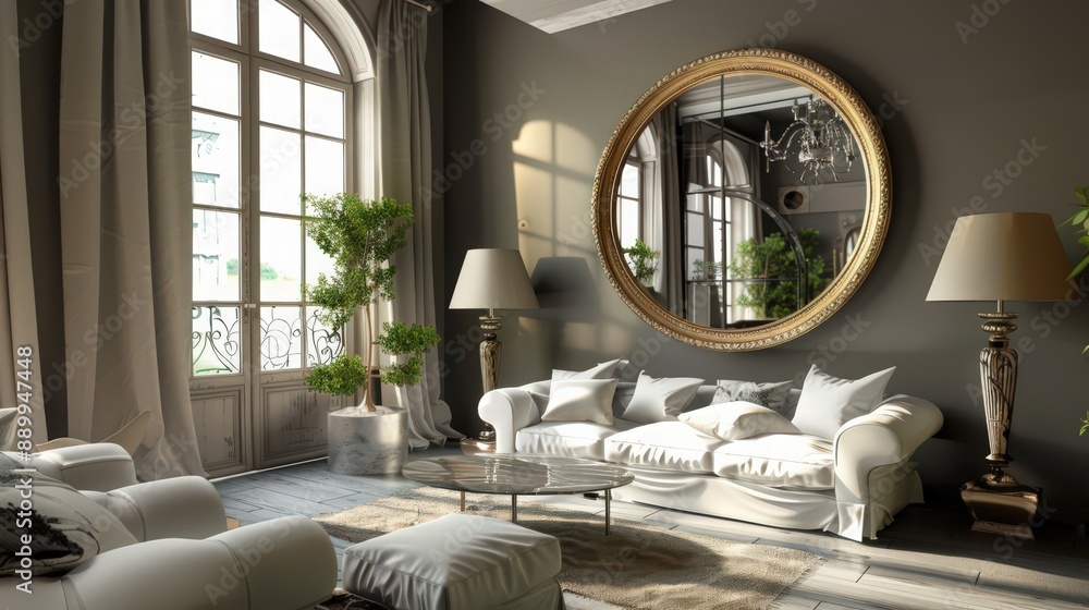 Poster explain how to effectively use mirrors to enhance the sense of space in small interiors