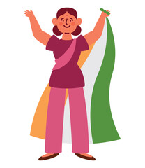 woman celebrating indian independence day