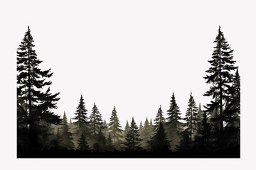 Fototapeta premium Serene forest silhouette art