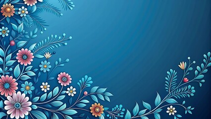Obraz premium Floral Design with Blue Background.