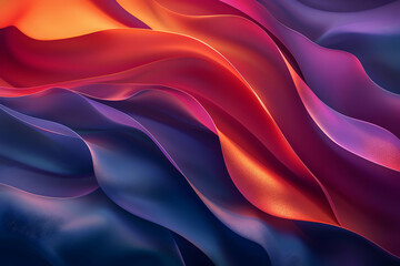 Fototapeta premium Abstract 3D Wavy Background with Orange, Red, and Purple Colors
