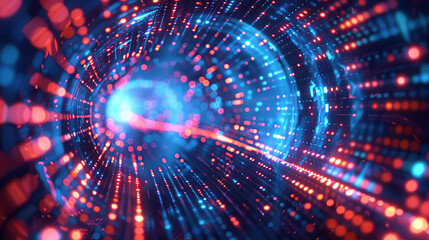 Fototapeta premium Abstract communication and future technology data flow