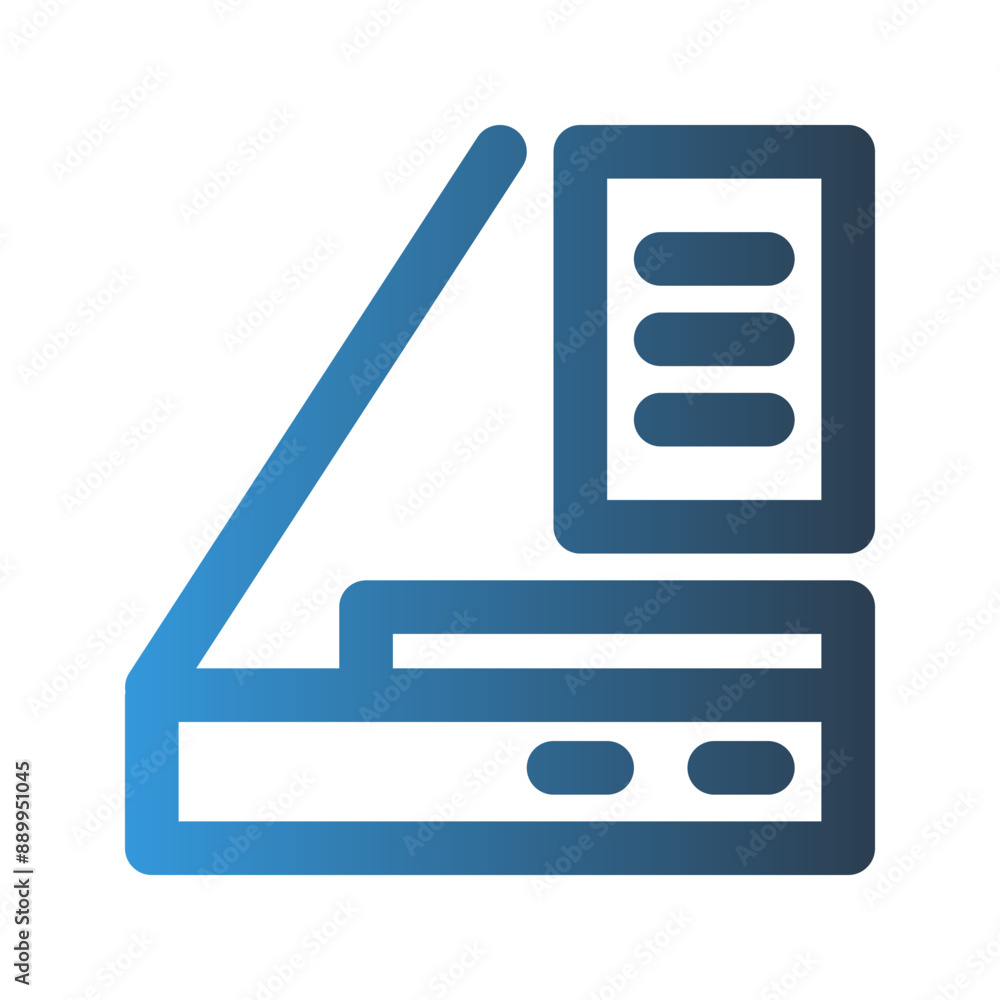 Poster scanner machine outline icon. with gradient colors suitable for interfaces, websites, ui and mobile 
