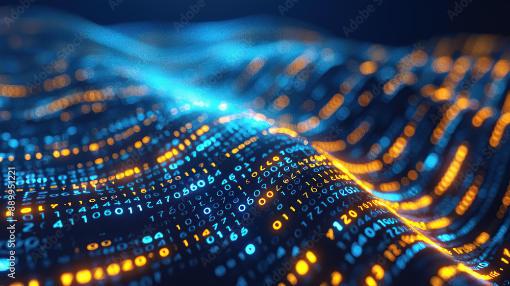 Wall mural abstract communication and future technology data flow