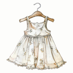 Floral baby dress illustration