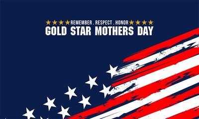 Gold Star Mother’s Day vector banner design.