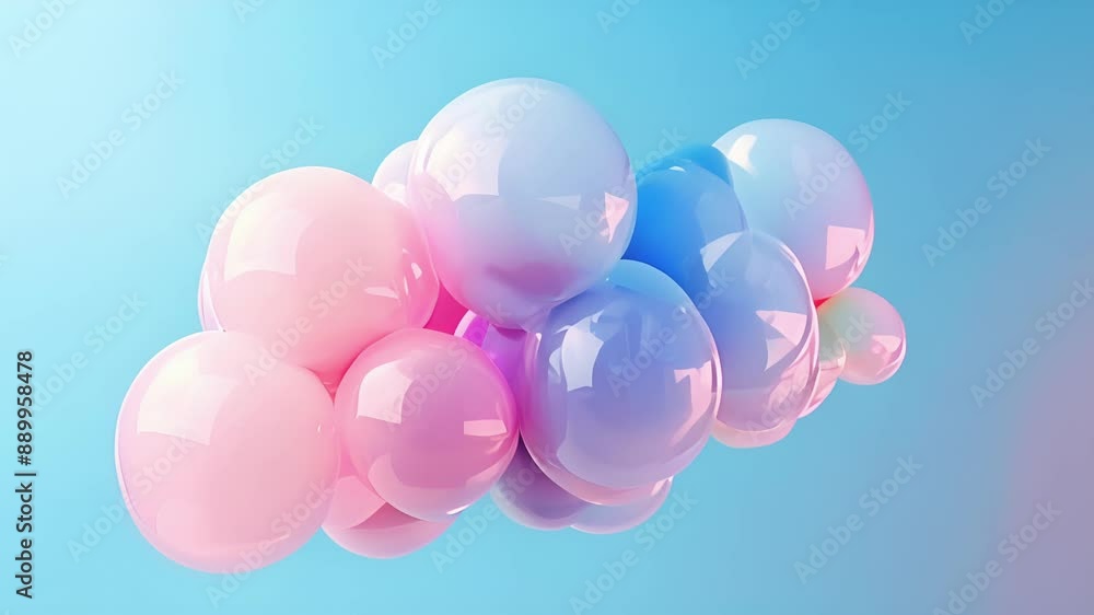 Aufkleber a e 3d inflatable icon of a fluffy cloud with a puffy rounded shape and a pastel color palette perfe