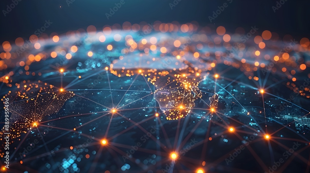 Poster global business network expansion with digital connectivity and data streams