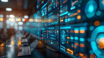 Futuristic Collaborative Workspace with Holographic Project Management Tools for Enhanced Digital Communication and Productivity