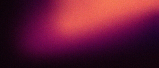 Grainy gradient warm color background. Dark night  blurred gradient background with noise. Design for banner, cover header, backdrop, poster, wallpaper.