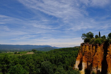 Roussillon ochre trail, Roussillon, Provence, open-pit ochre quarries, red stone