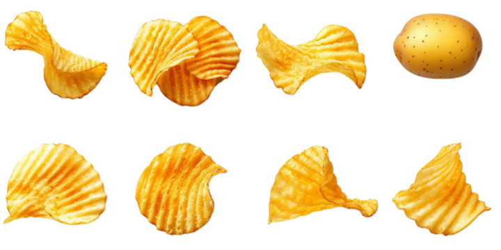 potato chip isolated on white background