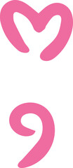 cute heart letter sign semicolons
