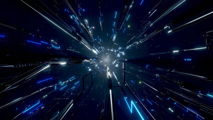 VJ トンネル ワープ 宇宙 サイバー 光線 青 [別Verあり]