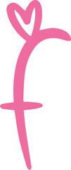 cute heart letter f