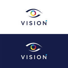 Obraz premium Eye optics logo template design with a creative and modern idea.Logo can be for Business, eye care or clinic and vision.
