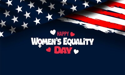  Women's Equality Day in United States. Female holiday, celebrated annually in August 26. Women right history month.  Poster, greeting card, banner and background. Vector illustration