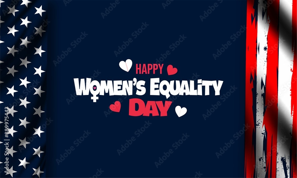 Wall mural  Women's Equality Day in United States. Female holiday, celebrated annually in August 26. Women right history month.  Poster, greeting card, banner and background. Vector illustration