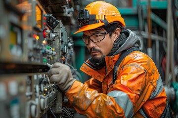 Crane inspector conducts operation system inspection and load test on crane equipment