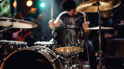 Rhythmic beat of the drums reverberates through the room