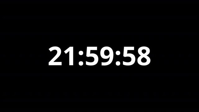 One day countdown timer twenty four hours animation in one minute, Twenty four hours countdown, twenty four hours timer animation in sixty seconds, Countdown