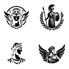 Athena logo icon design illustration