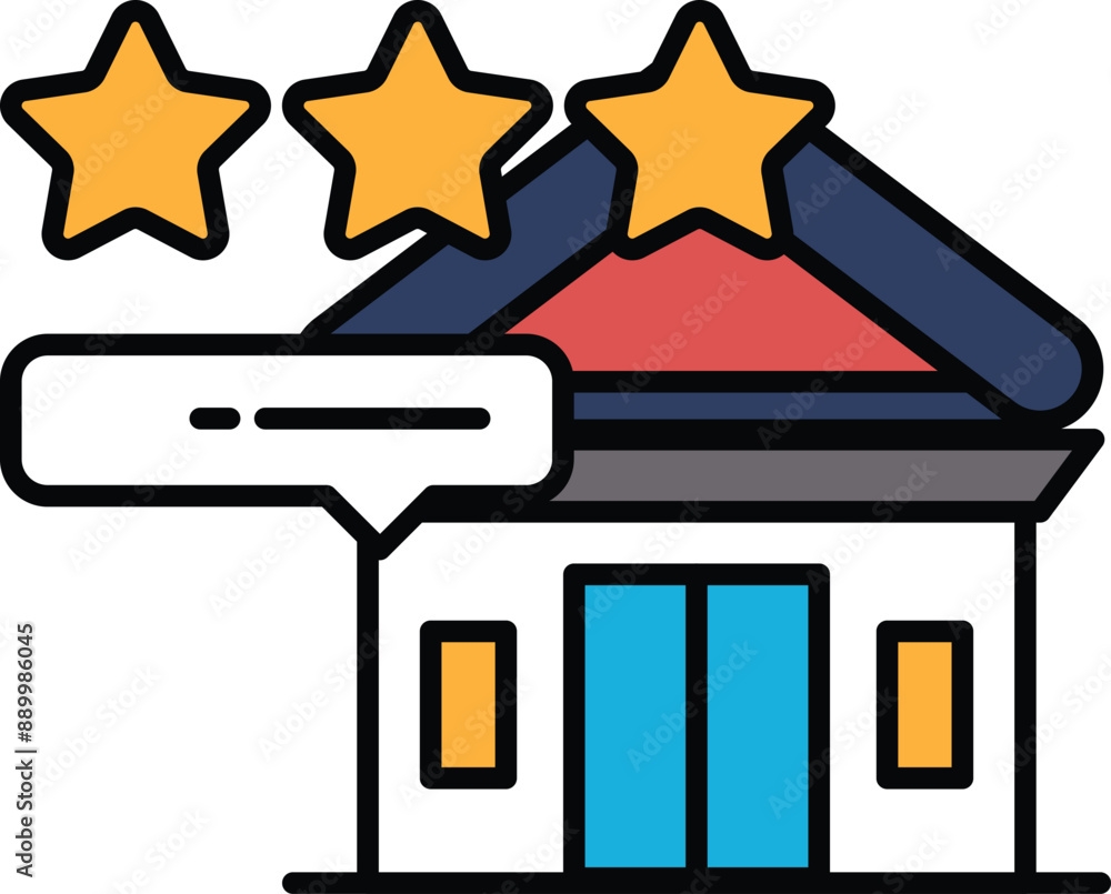 Poster a building with three stars on it