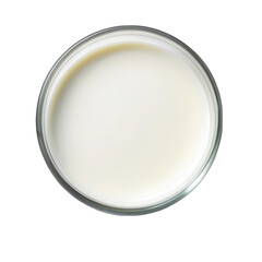 Top view of milk isolated on transparent background