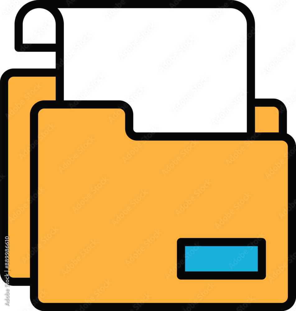 Poster a folder with a white background and black border