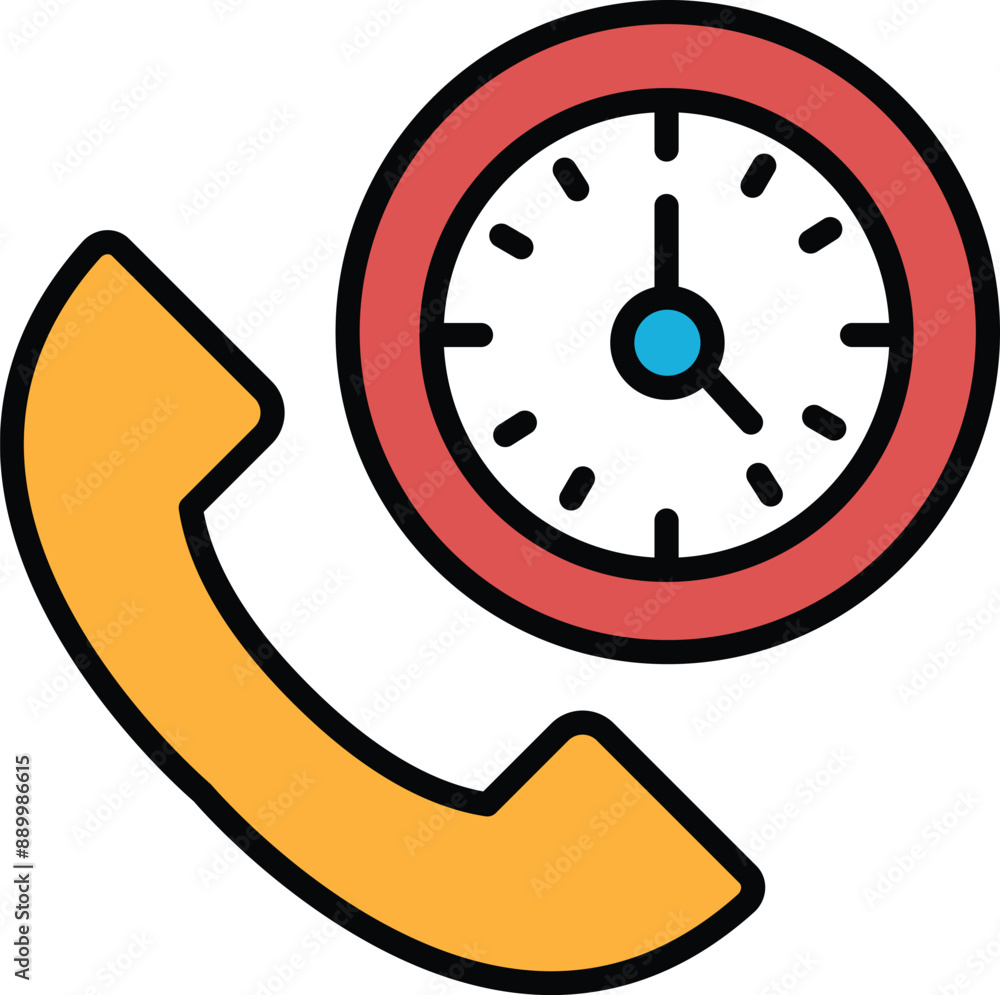 Poster a phone with a clock on it