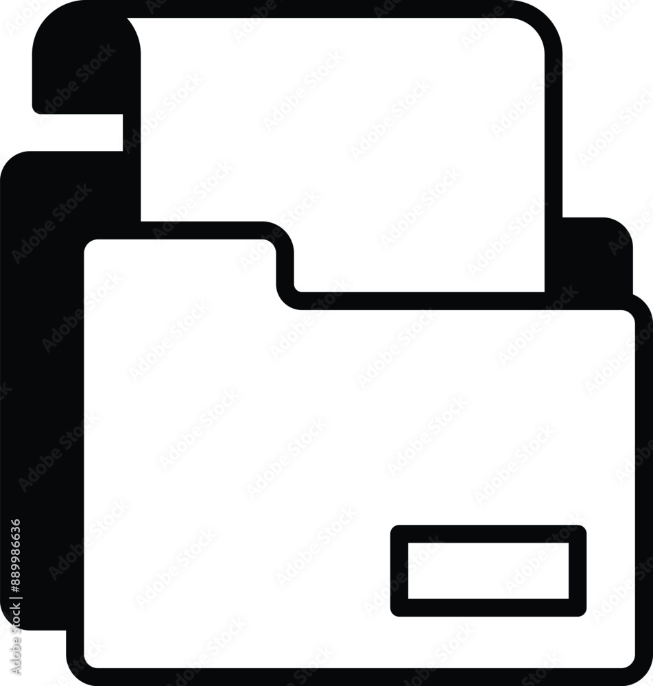 Poster a folder with a white background and black border
