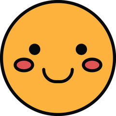 smiling face with a black outline