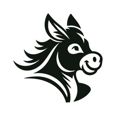 Fototapeta premium donkey logo icon design illustration