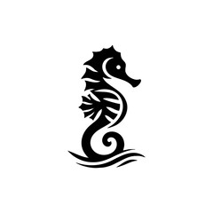 seahorse logo icon design illustration