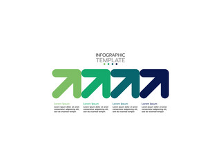 Infographic template with 4 options, steps, features or processes and business icons.