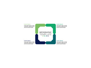 Circle diagram template with four steps or options, process infographics and icons.