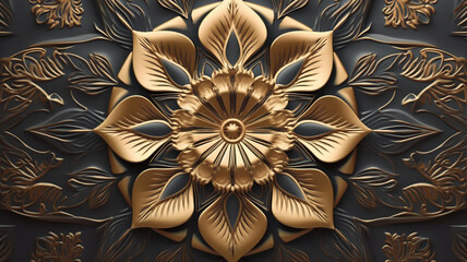 Luxury mandala background with golden arabesque pattern arabic islamic east style.decorative mandala for print, poster, cover, brochure, flyer, banner, Generative AI.