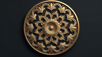 Luxury mandala background with golden arabesque pattern arabic islamic east style.decorative mandala for print, poster, cover, brochure, flyer, banner, Generative AI.