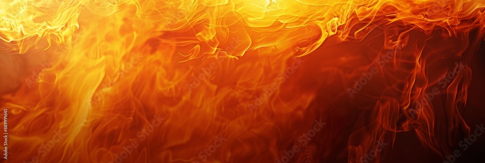 Poster closeup of an intense fiery pattern with vibrant oranges and yellows blending into rich reds