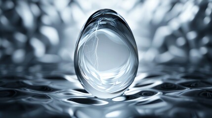 Cracked futuristic egg exposing a swirling plasma core, light tendrils extending dynamically, high-tech background