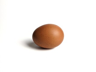 Brown chicken eggs isolated against white background