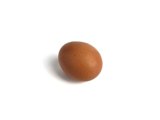 Brown chicken eggs isolated against white background