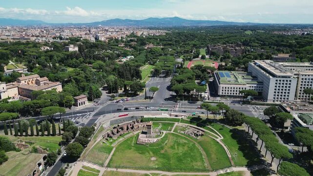  Aerial View Above Circus Maximus - Ancient Roman Stadium for Chariot Racing
