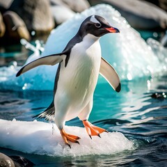 Fototapeta premium penguin in polar regions