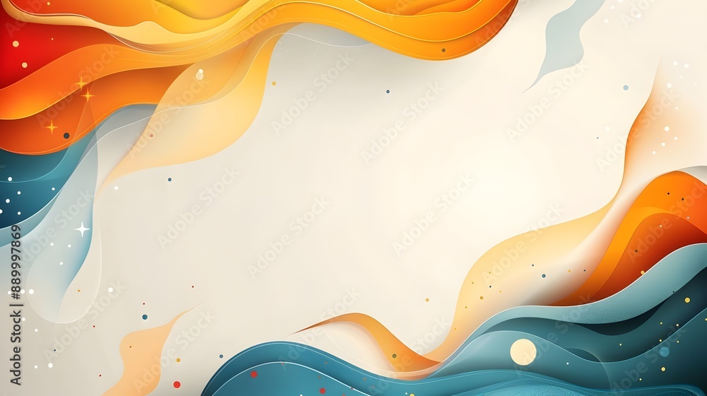 Poster vibrant abstract frame with fluid shapes and gradients modern art background
