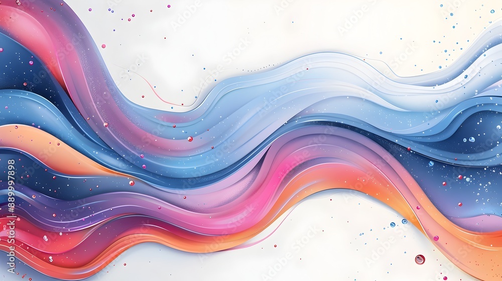 Poster vibrant fluid shapes and gradient frame modern abstract background design