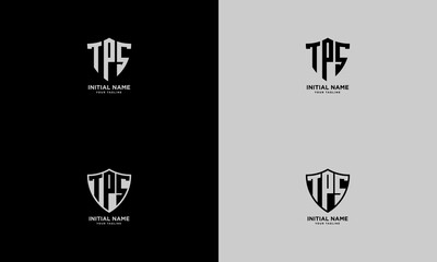 TPS Initial with Shield shape vector Logo Template Design