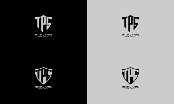 TPS Initial with Shield shape vector Logo Template Design