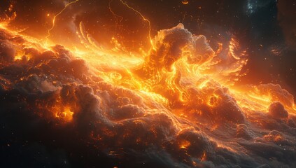 Fiery Cosmic Cloudscape