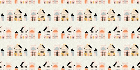 Naklejka premium Midcentury modern floral endless border. Organic summer gender neutral retro matisse edging. 